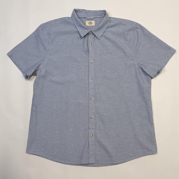 Marine Layer Shirt Mens XL Blue Short Sleeve Button Up Chambray Pocket 18849 - Picture 1 of 10